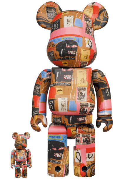 Medicom BE@RBRICK Andy Warhol x Jean Michel Basquiat #2 Bearbrick 400 and  100%